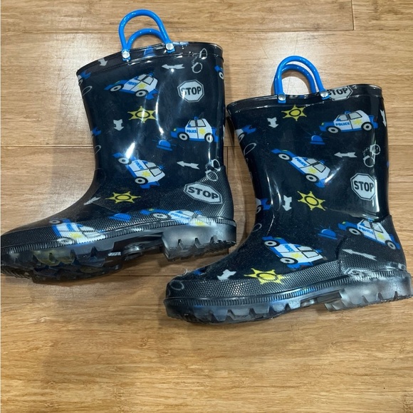 Kids police light up Rain Boots size 1 - Picture 2 of 6